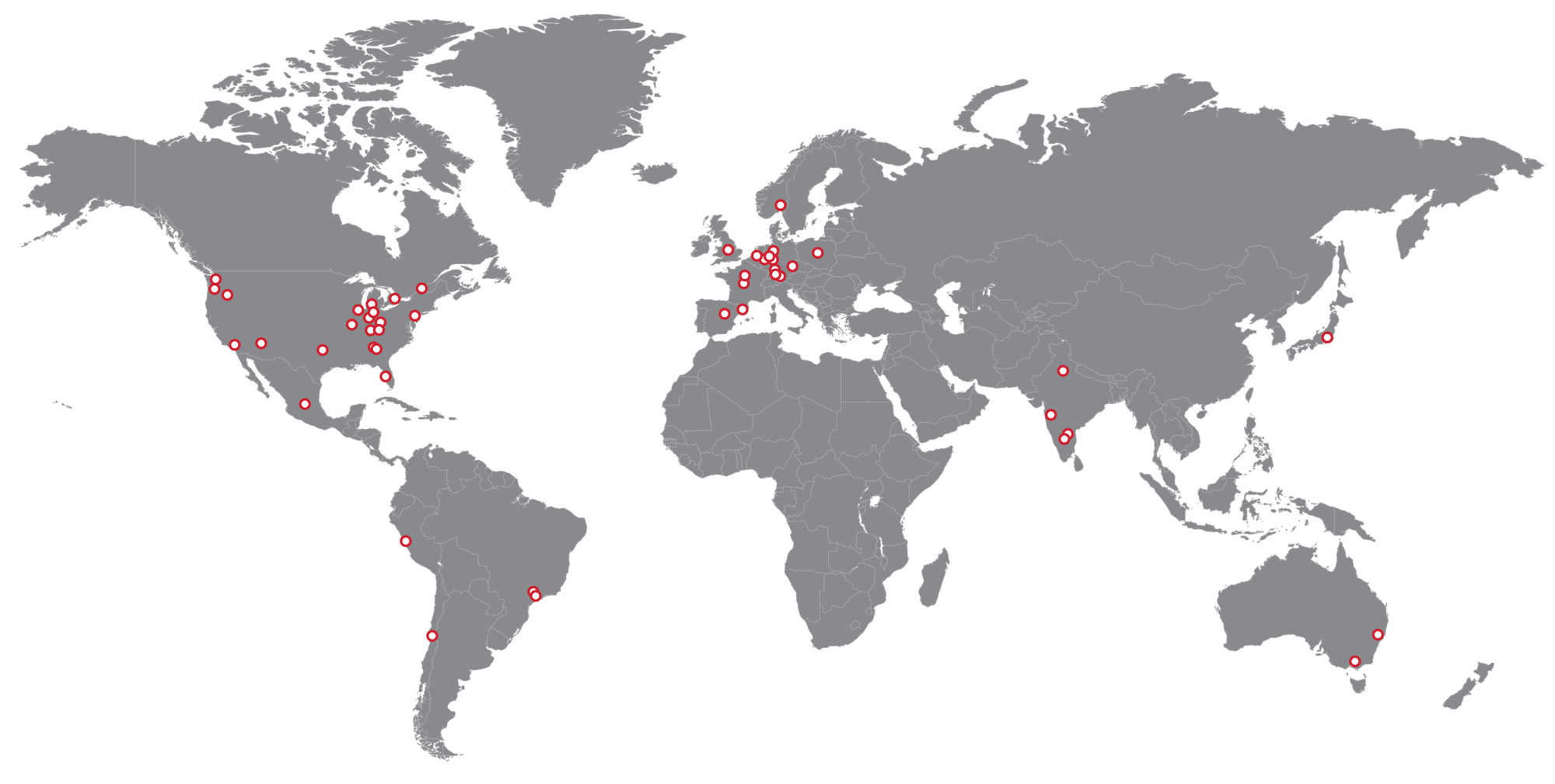 Map of Toyota Automated Logistics global locations
